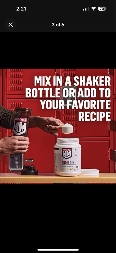 Suplemento de proteína en polvo Muscle Milk Pro Series - vainilla intensa, 32 oz Foto 3 de 4