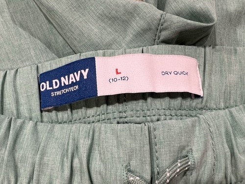 Old Navy Boys Large (10/12) Quick Dry Stretch Shorts Black Green Lot Of 2 - Picture 7 of 10