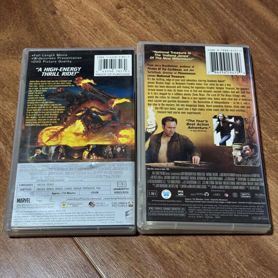 Ghost Rider, National Treasure PSP UMD VIDEO Region 1 Movie BUNDLE Nicolas Cage - Image 2 of 4