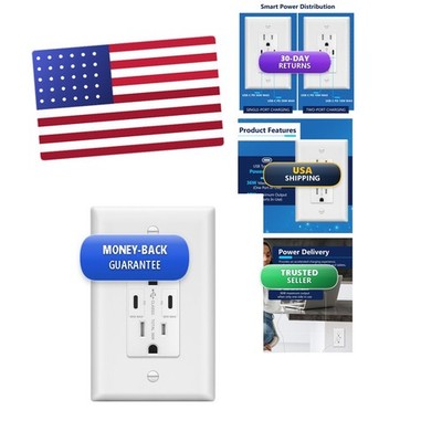 LIDER USB-C PD 36W Power Delivery Wall Outlet, Matte White
