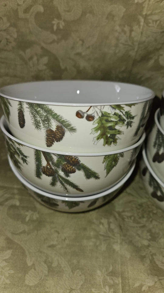 Six Pfaltzgraff PAINTED FOREST Porcelain Deep Soup/Cereal Bowls-EUC- HTF Pattern - Image 3 of 4
