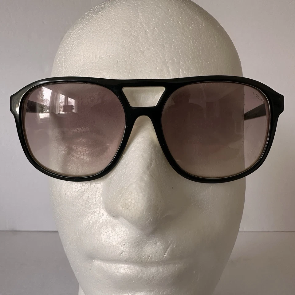 RARO Auténtico Tateossian Hecho a Mano Japón Negro Blanco Unisex Gafas de Sol de Aviador Foto 2 de 4