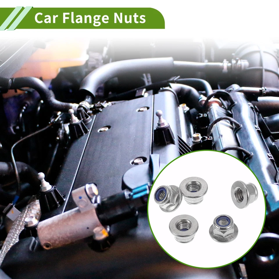 5 Stück M5x0.8 Flanschmuttern für Auto Motorrad, 304 Stahl, Gummi, 70 Char - Bild 2 von 4