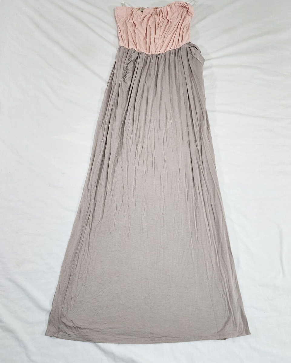 forever 21 grey maxi dress Women Small Pink Gray Sleeveless Plus size