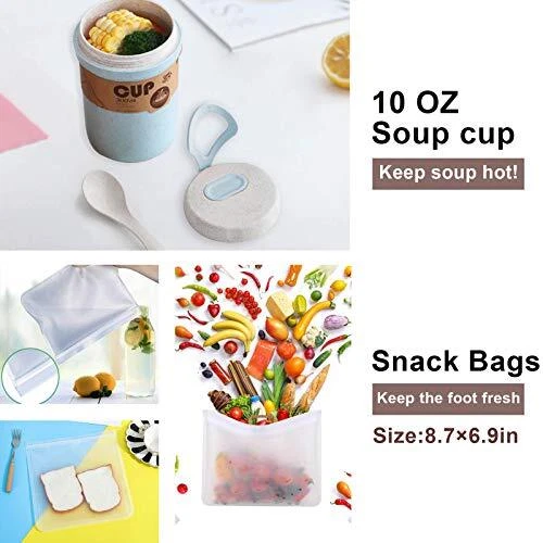Bento Box Kit,Japanese Lunch Box 3-In-1 Compartment,Leakproof 3 Layer Lunch