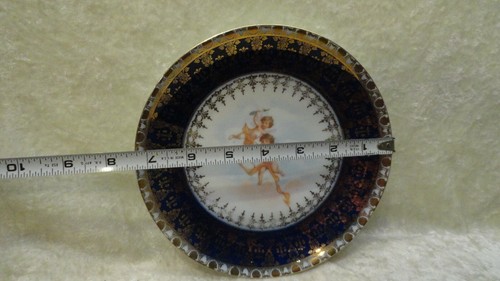 Victoria Austria Neoclassical Cherubs Clouds Cobalt & Gold 7 3/8 Inch Plate NICE - Picture 3 of 6