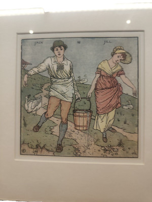 Walter Crane schöner gerahmter Druck ''Jack & Jill''