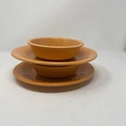 Set Of 2 Orange Fiesta ware Plates And Bowls