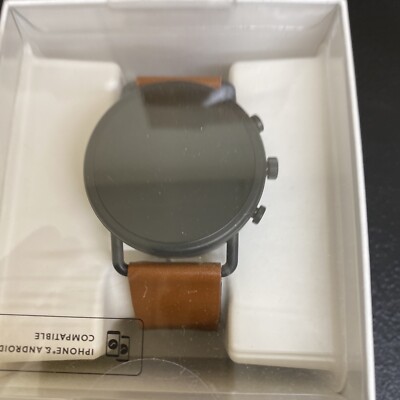 Skagen DW10S1 Brown Band Black Case Leather Bluetooth Android Smart Watch