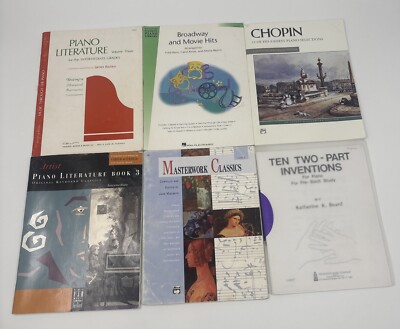 Lot x 6 Piano Sheet Music, Intermediate Level To Learn With Notes