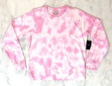 NEW Lucky Brand Pink Tie Dye Sweatshirt Pullover Raglan Sleeve Women's S Orig 69