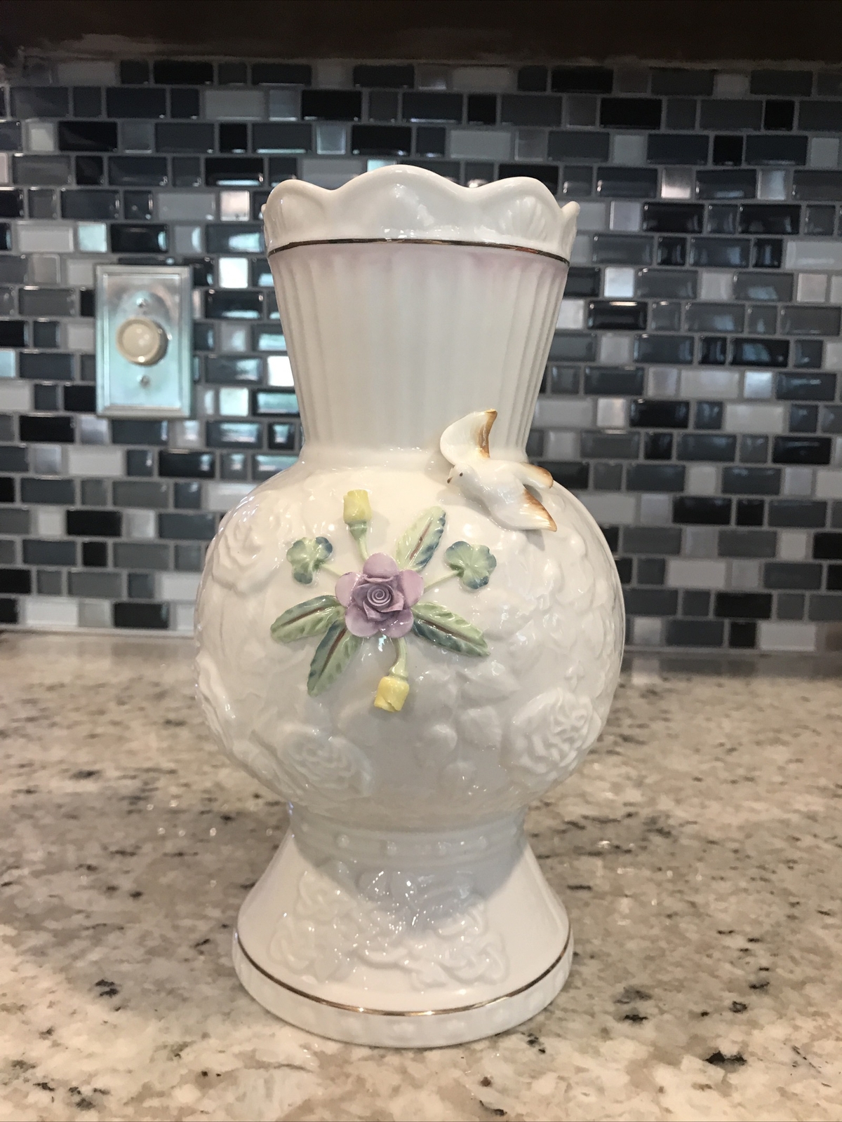 Belleek Songbird Vase Celebrating 150 Years 2007 Designed by Marie