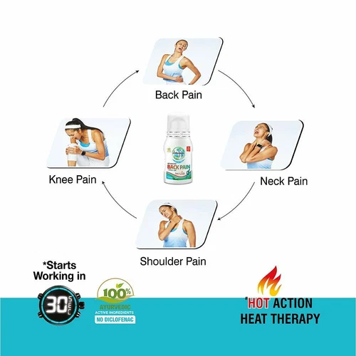 Amrutanjan Back Pain Roll on Works in 30 seconds Long Lasting 50 ml x 2