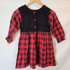 Vintage After The Stork Made In USA Checkered Flannel Plaid Dress