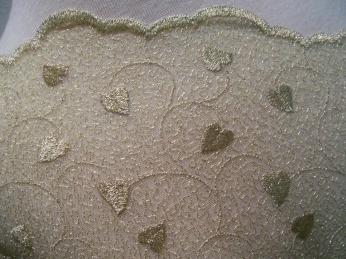 4yds IMPORTED LACE FABRIC EMBROIDERED METALLIC GOLD NET - Picture 8 of 8