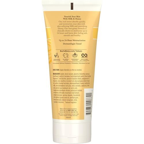 Burt's Bees Milk and Honey Body Lotion 6oz Pack of 3 for Dry Skin