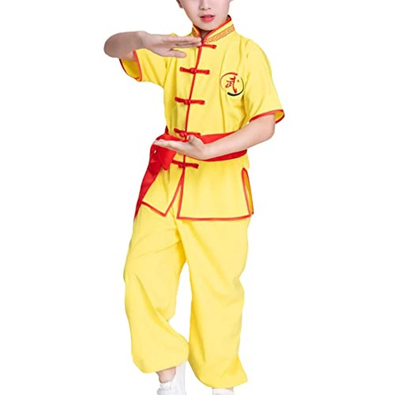 Traje de Kung Fu Chino Tradicional Niño Tai Chi Performance Disfraz Uniforme de Estudiante Foto 3 de 4