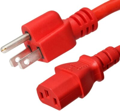 20 PACK LOT 6ft NEMA 5-15P - C13 Red Power Cord 18AWG 10A/1250W 125V 3-Prong 2M