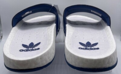 Adidas Adilette Boost Men 11 Blue White Striped Slide Sandals FX5896 adidas Adilette Boost Slides White Blue FX5896 US 11 for  main image 4