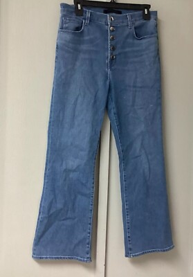 J Brand Lillie Button Fly Jeans High Rise Crop Flare Size 14 Light