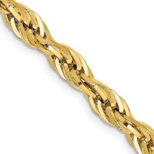 10K Yellow Gold 4.75mm Semi-Solid Rope Chain Necklace 18"