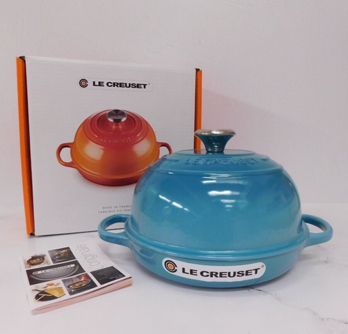 Le Creuset Signature Cast Iron 1.75 Quart Bread Oven, Caribbean Blue - NEW