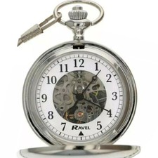 PERSONALISED FULL HUNTER MECHANICAL SKELETON POCKET WATCH WEDDING BEST GIFT