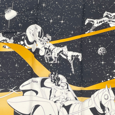 Hermes Space Derby Scarf 90 Yellow Black | eBay