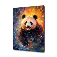 Panda Colourful Painting Wall Art Canvas Print Home Decor Animals Handmade Art