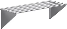 36" Long x 14" Deep Stainless Steel Tubular Metal Wall Shelf - NSF Certified
