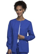 Cherokee Workwear Women Originals Snap Front Warm-Up Jacket 4350 ROYW Royal