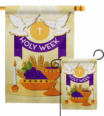 Holy Week Garden Flag Faith Religious Decorative Small Gift Yard House Banner