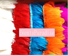 2 Yards Royal Blue Goose Pallets Parried Fringe Feather Trims Sew On Feathers