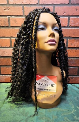 Mayde Beauty 2x Deep Wave 20'' Wig Weave + Face Mannequin Curls Dreadlocks Female
