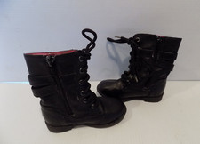 Girl's Brash 171172 Black Boots Size 6 Lace Up Zip Up And Buckles