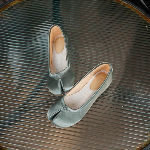 Scarpe donna slip on pelle nuove punta spaccata ballerine mocassini piatti scarpe ballerine - Foto 18 di 23