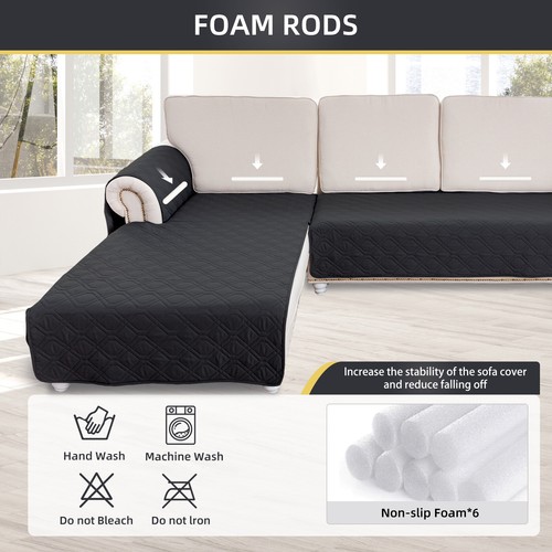 Couch Slipcover Waterproof L Shape Sofa Cover Sectional Couch Chaise Lounge - 第 34/66 張圖片