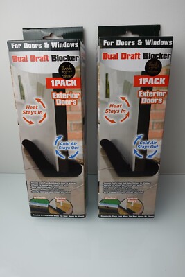 Dual Draft Blocker for Doors & Windows up to 36'' Easy Slide Lot of 2 New
