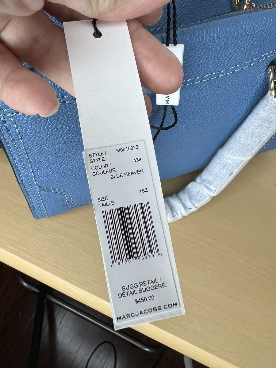 NWT Marc Jacobs Mini Cruiser Pebbled Leather Satchel Tote Blue