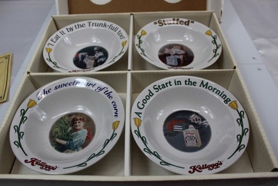 1996 Kellogg's Advertising Bowls Set of 4 Stoneware Bowls Vintage Cereal Bowls