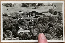 1956 BJORNO GARD, NORRTALJE, SWEDEN, AERIAL VIEW REAL PHOTO POSTCARD RPPC