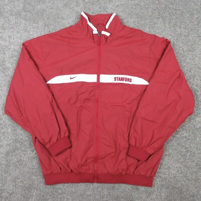 Vintage Stanford Cardinal Jacket Mens XL Red Nike Team Windbreaker Track Warmup