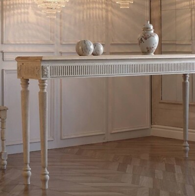 Französischer Stil geschnitzter Holz Konsolentisch Distress Finish, Holz. Viele Größen.