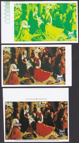 Zaire Sc1101 Christmas, Adoration of the Magi, Van der Goes, Color Trial Proof - Picture 3 of 4