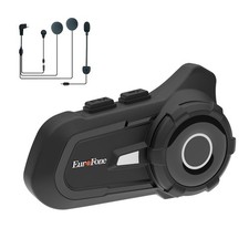 EuroFone S2 Motorcycle Bluetooth Headset 5.1-1 Pack Waterproof 1 pcs, Black