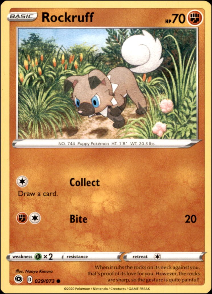 Pokemon - Rockruff #29/73 - Champion's Path Common