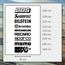 Aufkleber Set Track Tool Motorsport Sponsoren Sticker Tuning Auto Motorrad 10 cm