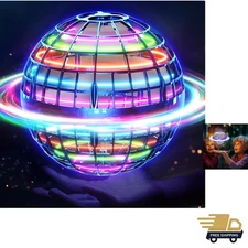 Flying Orb Ball Blue, 2025 Upgraded with Dazzling Lights, Magic Hover Spinner...