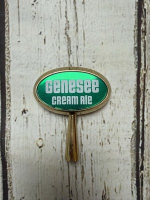 VTG Genesee Cream Ale Green/Gold Oval Bar Beer Tap Handle Knob Mancave Decor