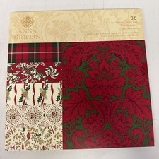 Anna Griffin 36 Holiday Patterns Paper Pad 12x12 Cardstock AG1483